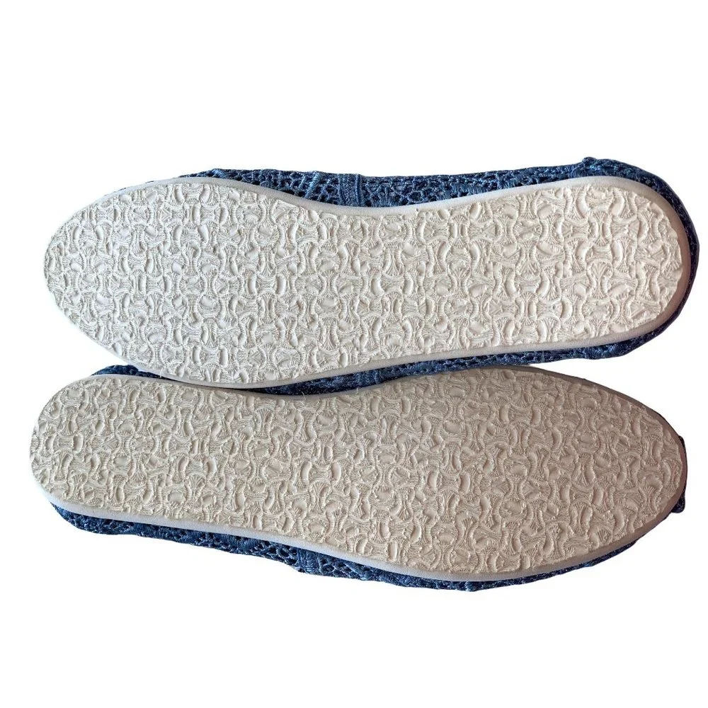 Toms Slip On Alpargata Size 8 Classics Denim Crochet NWT - Picture 10 of 10